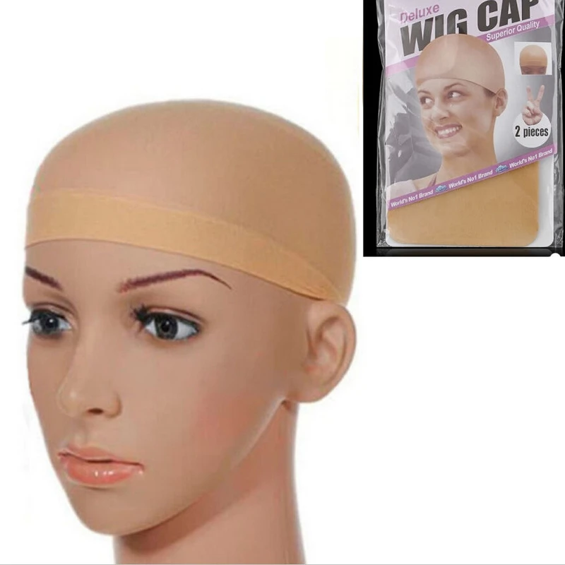 Mayitr 2pcs Unisex Stretchable Elastic Stocking Wig Cap 2 Colors Professional Mesh Hair Wig Net For Hairnet