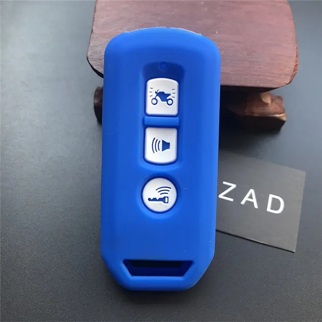 ZAD, 3 кнопки, силиконовый чехол для ключей мотоцикла, защитный чехол, держатель для HONDA PCX 125 adv150, гибридный аксессуар для ключей - Название цвета: Синий