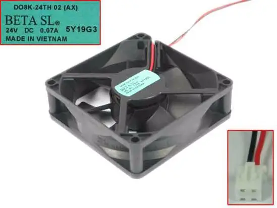 

Двухпроводной вентилятор охлаждения сервера Nidec D08K-24TH DC 24V 0.07A 80x80x25 мм