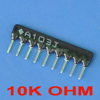 

( 5 pcs/lot ) 10K OHM Thick Film Network Array Resistor, SIP-9 Bussed Type.
