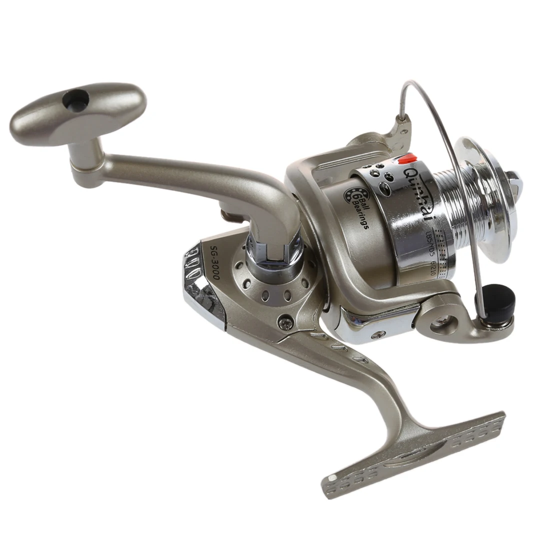 

New 6BB Ball Bearings Left/Right Interchangeable Collapsible Handle Fishing Spinning Reel SG3000 5.1:1(Silver)