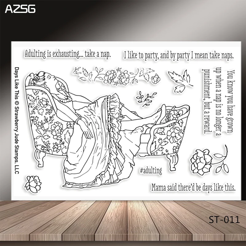 

AZSG Peaceful Sleeping Beauty dancer Clear Stamps/Seal For Scrapbooking/Card Making/Album Decorative Rubber Stamp DIY Crafts