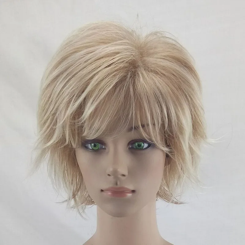 HAIRJOY белые женские синтетические волосы парики блонд Короткие вьющиеся парик термостойкие волосы 2 цвета доступны
