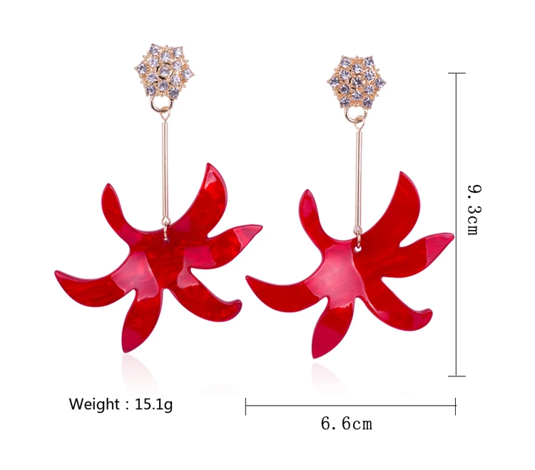 YUQINQIN Trendy Drop Earrings for Women 2018 Jewelry Long Resin Flower Earings Fashion Elegant Acrylic Dangling Wedding Earring (7)