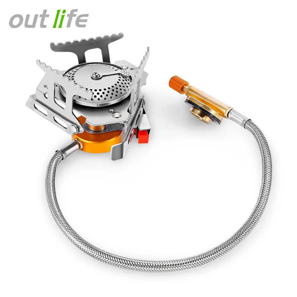 

Outlife Camping Gas Stove Outdoor Folding Camping Stove Hiking Picnic Stainless Steel Stove Gas Burner Split Type Stove Head
