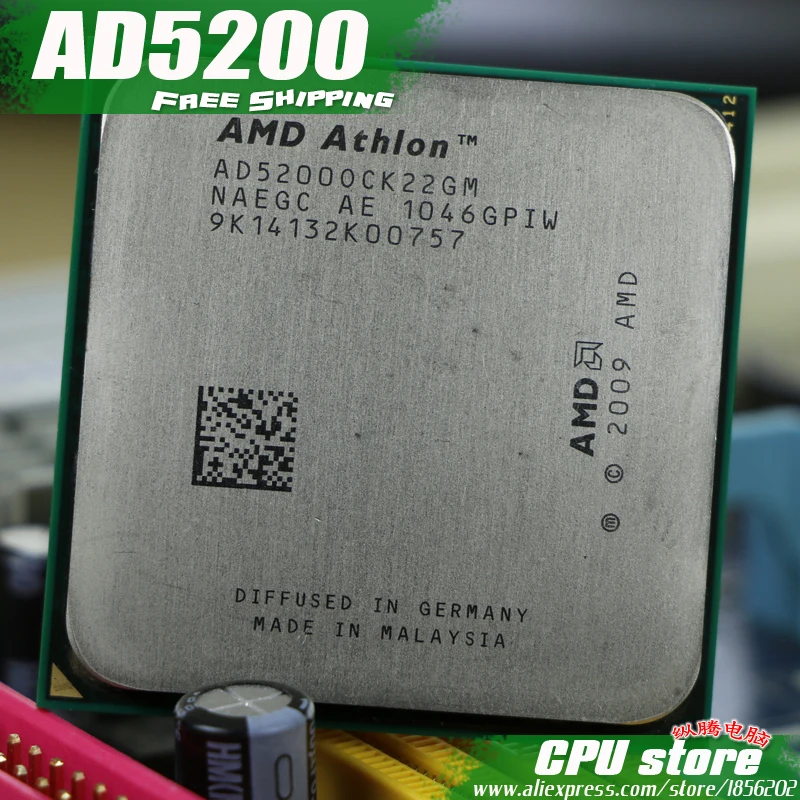 

AMD Athlon X2 5200 AD5200 2.3 GHz dual-core CPU Processor AD5200OCK22GM Socket AM3 938 pin AD 5200 CPU Desktop Processor