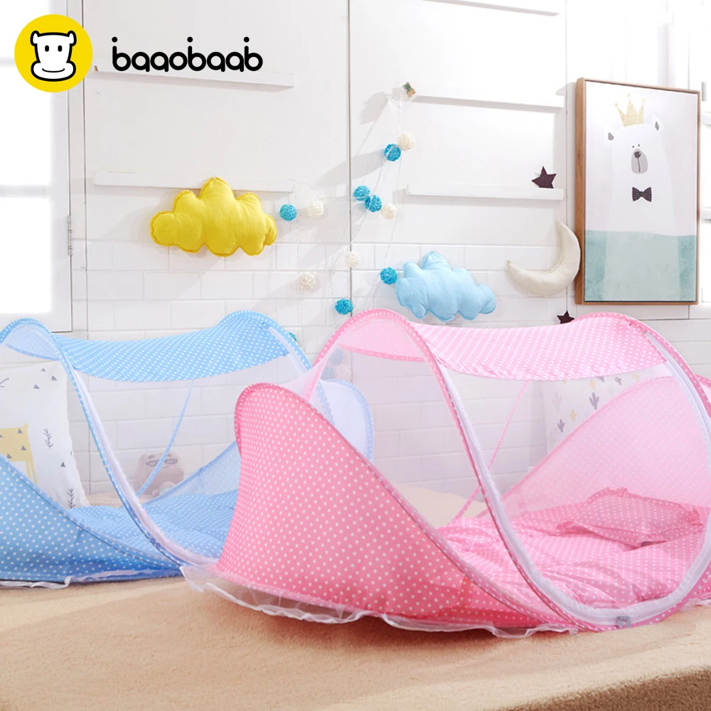 Baaobaab WZ04 3 PCs Baby Crib With Pillow Newborn Mat Set Portable