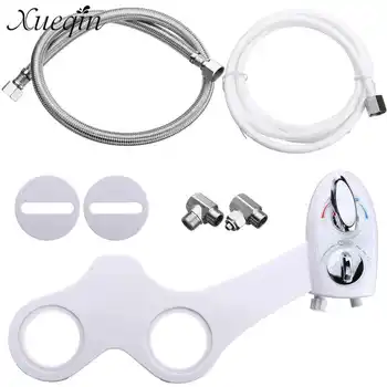 

Xueqin Hot and Cold Water Non Electric Bathroom Toilet Seat Bidet Spray Double Nozzle Toilet Seat Gynecological Washing Gun