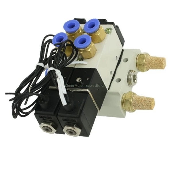 4V110 06 DC 12V 24V AC 220V 2 Позиции двойной соленоид фотомагнитный быстроразъемный фитинг