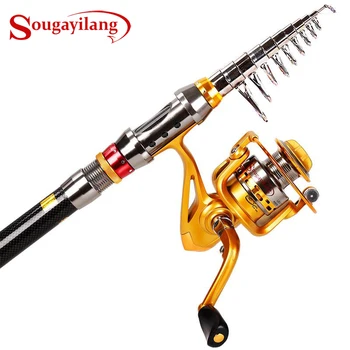 

Sougayilang 1.8-3.6M Telescopc Fishing Rod and 13+1BB Spinning Reel Combo Portable Fishing Rod Pole with Fishing Wheel Kit Set