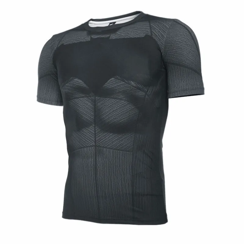 Batman vs Superman Batman Tee Shirt Men's 3D Printing Sport Tights T-Shirt New Cosplay T-shirt Halloween Party Use (5)