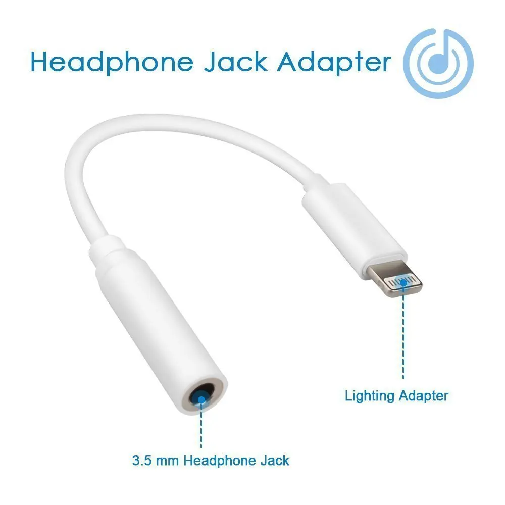 original for Apple Lightning to 3 5mm headphone jack adapter for iPhone 7 plus Audio converter for ipad iPhone X 8 plus 5s 5c 6s