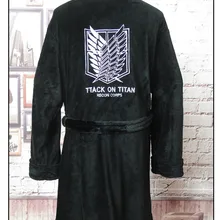 Аниме атака на Титанов фланелевый Халат Shingeki no Kyojin плащ Эрен, косплей халат Зимняя Толстая ночная рубашка теплый банный халат A71909