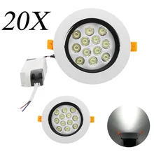 20X Светодиодный прожектор потолочный светильник вниз лампа 12 Вт светодиодный потайной шкаф настенное пятно с светодиодный привод холодный белый теплый для домашнего освещения