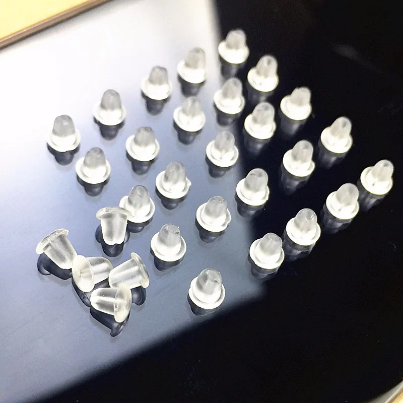 Выделенные простые прозрачные пластиковые серьги-гвоздики для ушей/затычки для ушей 100 шт P1