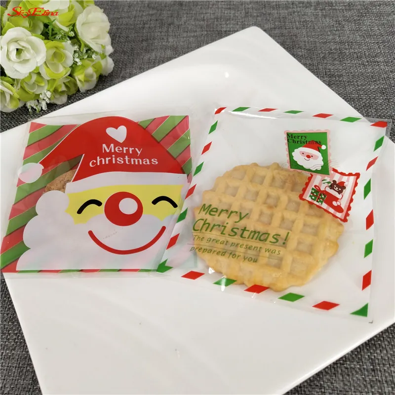 100 шт./лот милые пакеты для печенья целлофан на день рождения или свадьбу