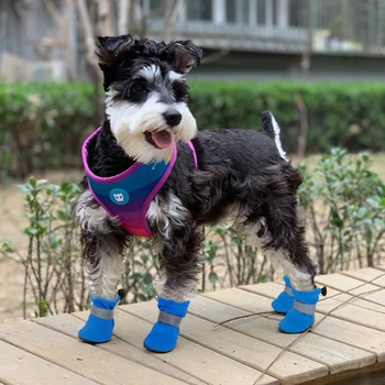 

Reflective Dog Shoes Winter Warm Cat Dogs Socks Anti-Slip Rain Snow Dogs Boots Waterproof Paw Protecters For Small Dogs