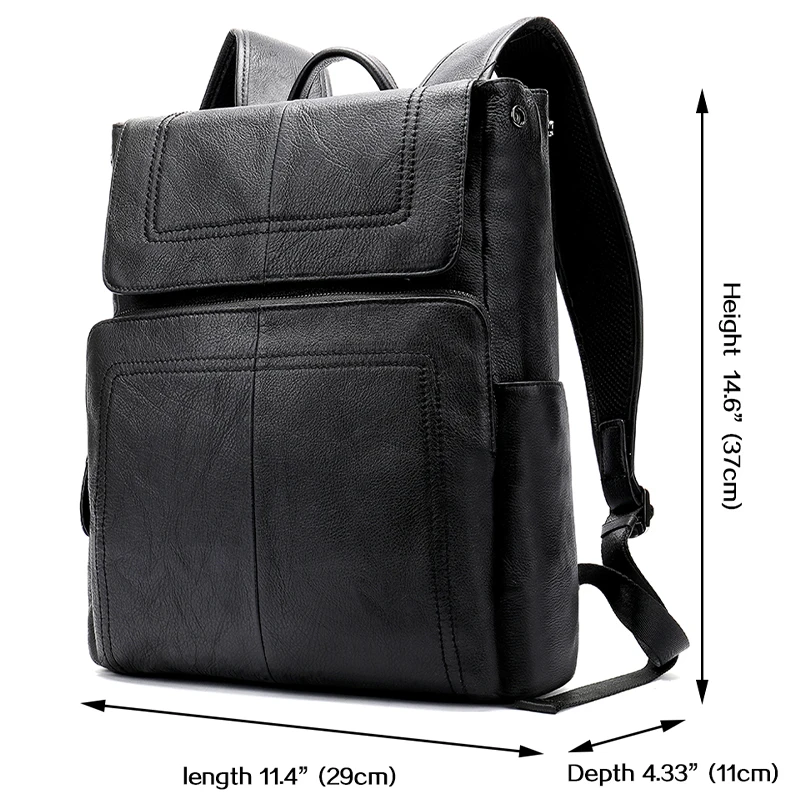 Модный мужской рюкзак из натуральной кожи, мужской высококачественный рюкзак для ноутбука 14, рюкзак для ноутбука, дорожная школьная сумка, Мужская 6115