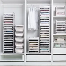 Съемный органайзер для одежды шкаф перегородка доска стеллаж ящик для хранения одежды коробка для спальни многослойный штабелируемый стеллаж для хранения