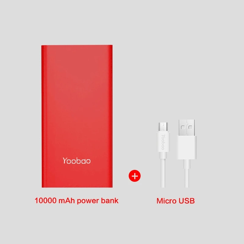 Yoobao A1 внешний аккумулятор, 10000 мА/ч, быстрая зарядка, портативное зарядное устройство, внешний аккумулятор, внешний аккумулятор для iPhone X, 8, 7, для Xiaomi Mi - Цвет: red