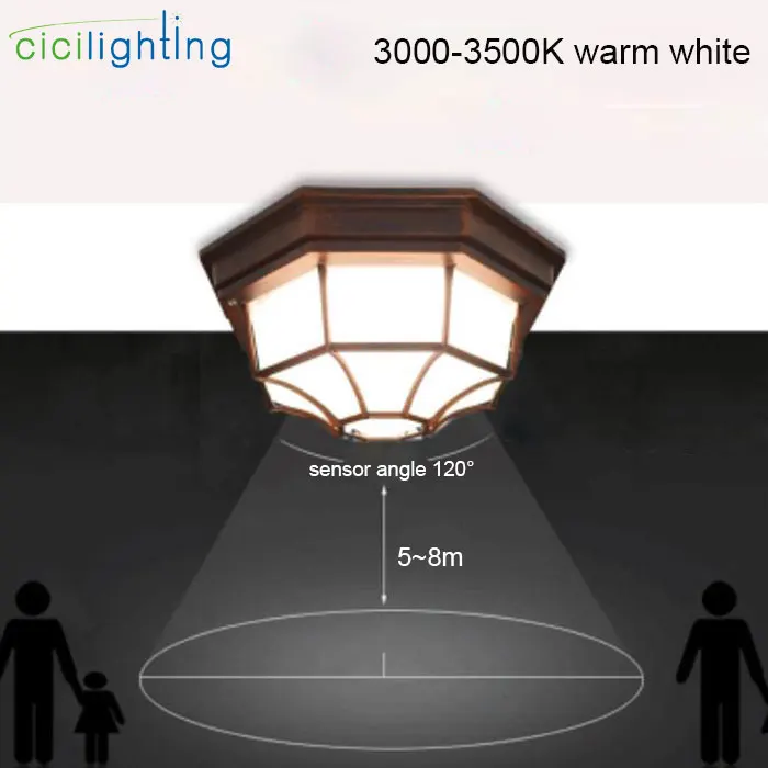 Дизайн движения сентиивный открытый Крытый потолочные светильники Европейский стиль радар Датчик светодиодные потолочные светильники для лестницы сада