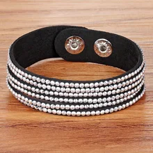 Популярный женский браслет из фиолетовой кожи! Хорошее модное ювелирное изделие классический кожаный браслет