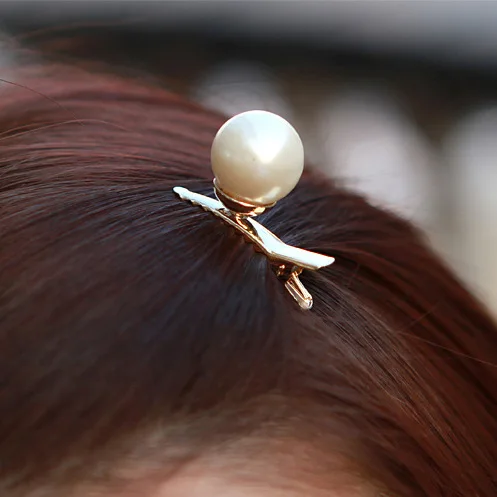 

Pearl Hair Clip for Women Elegant Korean Design Snap Barrette Stick Hairpin Hair Styling Accessories 2 styles Drop shipping