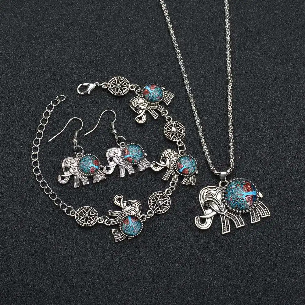 MissCyCy, этнический набор турецких украшений, новинка, богемский слон, подвеска, ожерелье, браслет, свисающие серьги для женщин, подарок