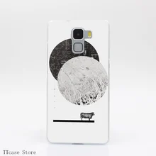 525G Calculating a Jump Over The Moon Print Transparent Hard Back Cover Case for Huawei Ascend P6 P7 P8 Lite Honor 4X 4C 6 7 G7
