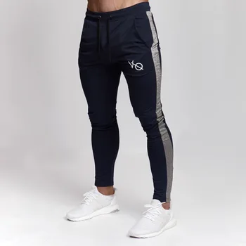 

Running Pants Men Fitness Leggings Gym Jogging Sports Long Trousers Solid Polyester Length Training