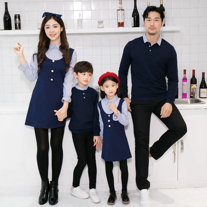 mom dad son and daughter matching outfits