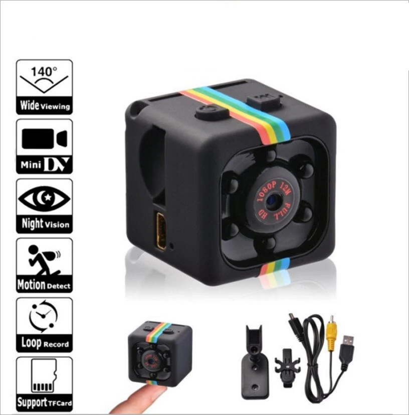 

HD Action Camera HD With Night Vision 12MP Mini DV Camera Motion Car Camcorder Detection DV Monitor Concealed SQ11 Mini Camera
