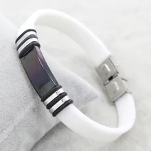 YYW ювелирный браслет из нержавеющей стали, для ювелирных изделий, с силиконовым покрытием, 43x13x4 мм, продается через приблизительно 7,5 дюймовую прядь