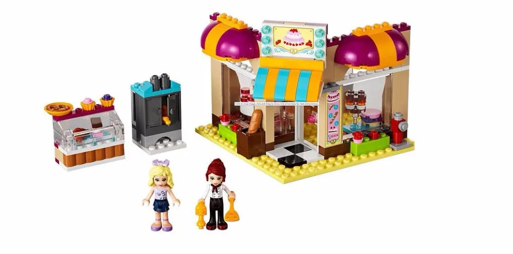 NOUVEAU BELA 10165 сборные блоки для строительства 253 шт. Fille amis serie ville gateau boutique jouets briques cadeau