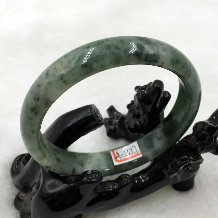 

A-1377 Chinese Beautiful Genuine Natural Green stone Gems Bracelet Bangle 62mm