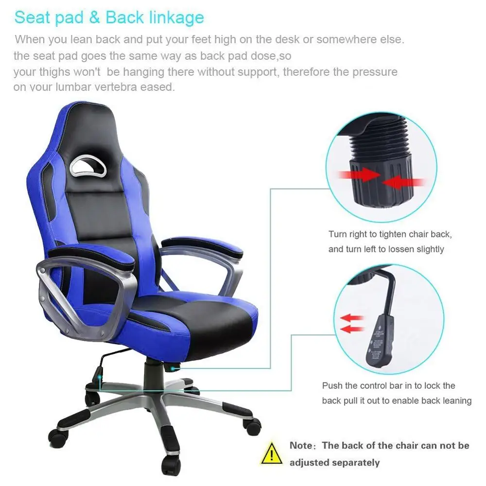 Gaming Computer Chair Ergonomic Office PC Swivel Desk Chairs for Gamer Adults and Children with Arms A35