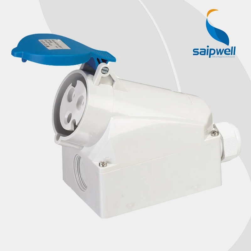 

32A 230V 3P (2P+E) connector industrial waterproof socket wall mount Water/Splash Proof IP44 EN / IEC 60309-2 type SP1421