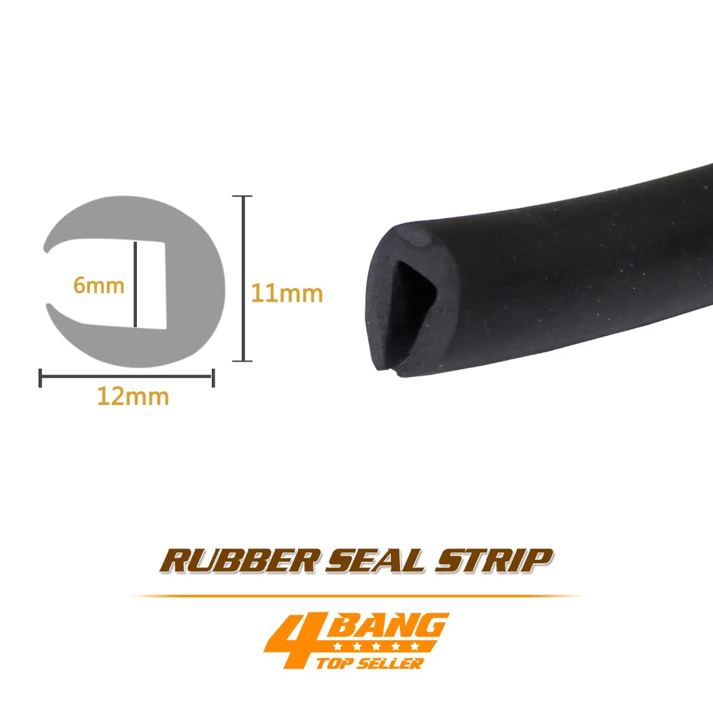 Buy 5 Metre 197" Black Rubber Grip Edge Seal Trim U