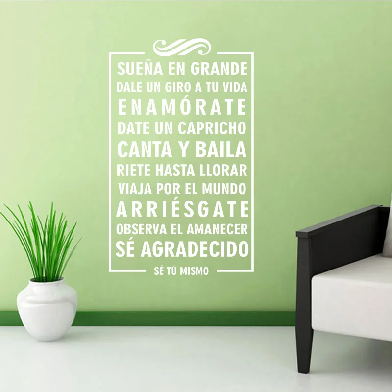 

Stickers Spanish Quote Vinyl Wall Mural Be Yourself Wall Decals Art Wallpaper for Living Room Home Decor House DecorationDW0993