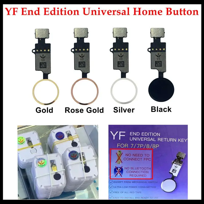 

YF End Edition Universal Home Button Flex Cable for iPhone 7 / 7P / 8 / 8 Plus Return Key 4 Colors Replacement