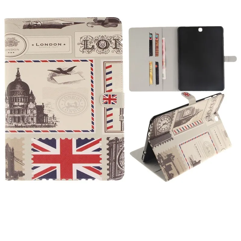 Luxury 2 Leavies PU Leather Stand Flip Case for Samsung Galaxy Tab S2 9.7 Case T810 T815 Wallet  Case Tablet Cover Back Silicon (10)