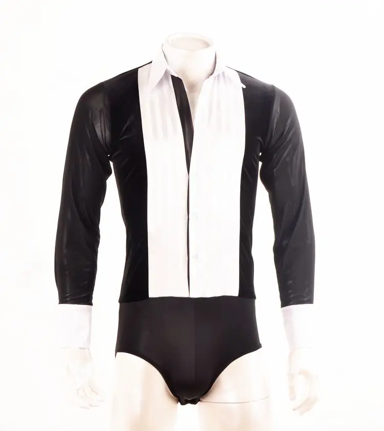 

2017New Men Ballroom Dance Tops male Black long sleeves Latin Shirt modern Dance clothing Cha Cha/Rumba/Samba/spanish Dance wear