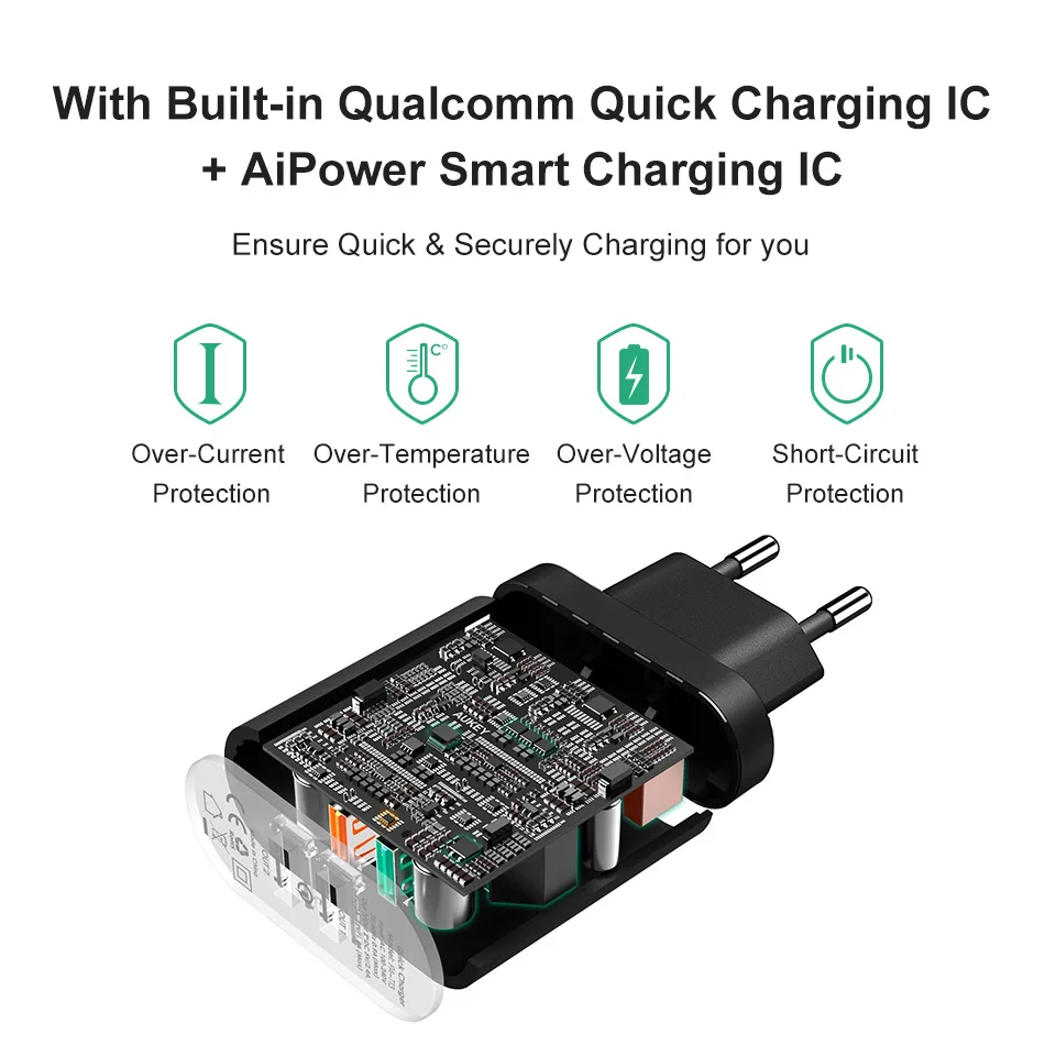 CRDC Quick Charge 3 0 портативное USB зарядное устройство смартфон быстрое настенное для
