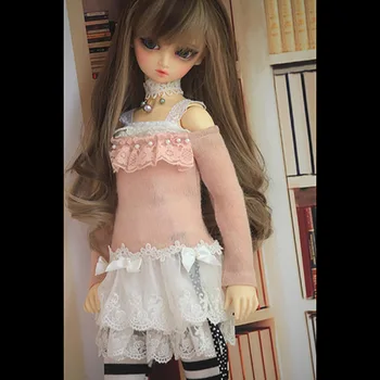 

Cateleya Clothes for dolls Neck necklace + Off-the-shoulder skirt + Pleated sling + Lace skirt + Black and white stockings