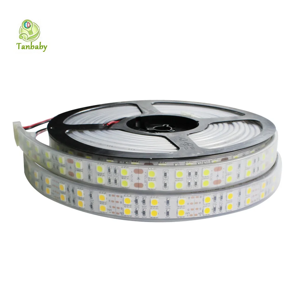 DC12V SMD5050 120led/M двухрядная полоса Лента светодиодная лента Водонепроницаемая силиконовая Светодиодная лента Наружное освещение 5 м 600led RGB/теплый/белый