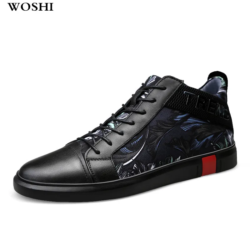 

Genuine Leather Men Waterproof Boots flats Men Casual Shoes outdoor Fashion Ankle Boots For Men High Top Winter Men Boots k4
