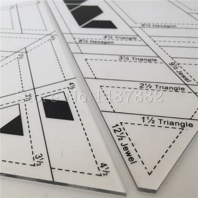 2 шт DIY линейки для пэчворка комбинация передовая акриловая Лоскутная линейка толщина 3 мм Поддержка больших заказов линейка портного полотна