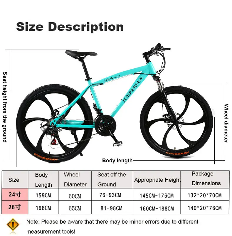 Sale 24/26 inch Speed Mountain bicycle Shock Absorber Double Disc Brakes Off-road Adult Bike Student Men And Women 5