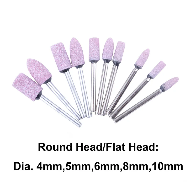 10 Pieces/Set Cylinder Conical Shape Mounted Stone Point Abrasive
