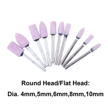 

10 Pieces/Set Cylinder Conical Shape Mounted Stone Point Abrasive Grinding Wheels Drill Bit Set for Dremel Rotary Polish Tools